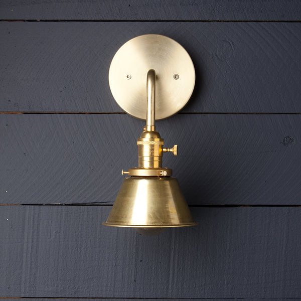 Small Brass Shade Wall Sconce