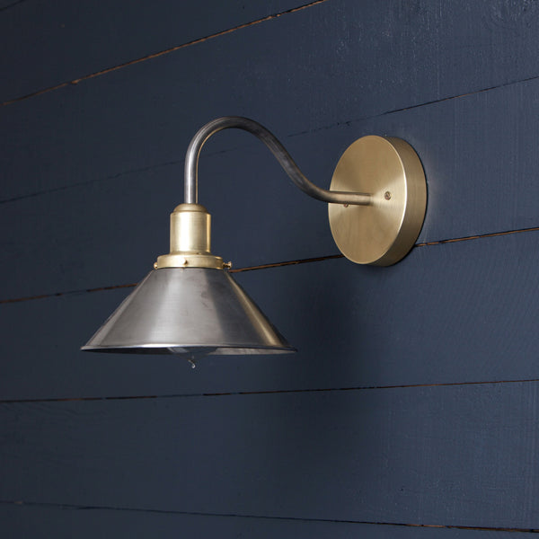 Mixed Metal Wall Sconce - Brass and Steel