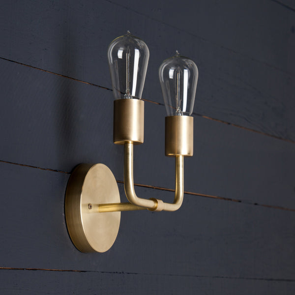 Double Brass Wall Sconce