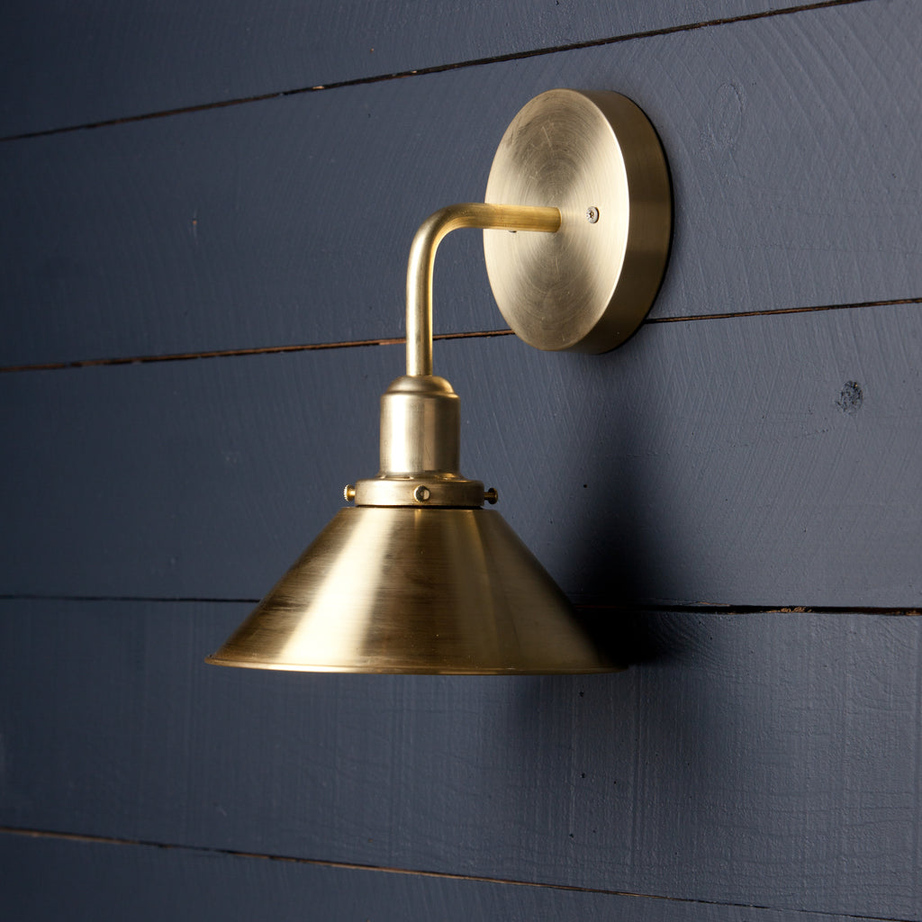 Brass Cone Shade Wall Sconce