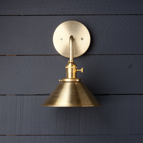 Brass Cone Shade Wall Sconce