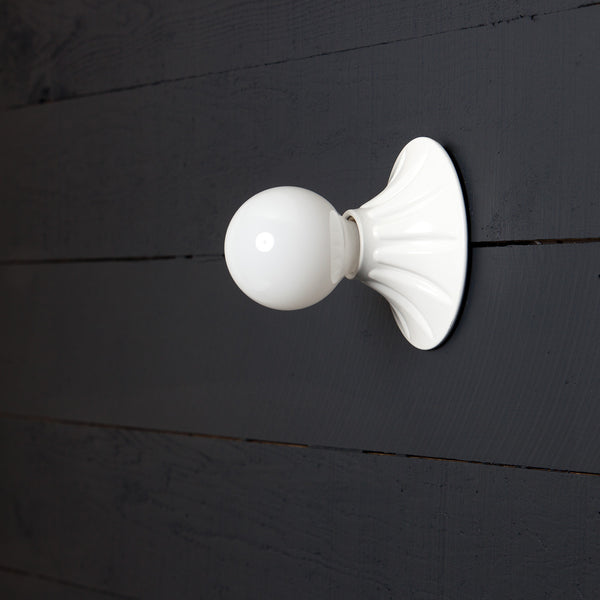 Vintage White Bare Bulb Wall Sconce