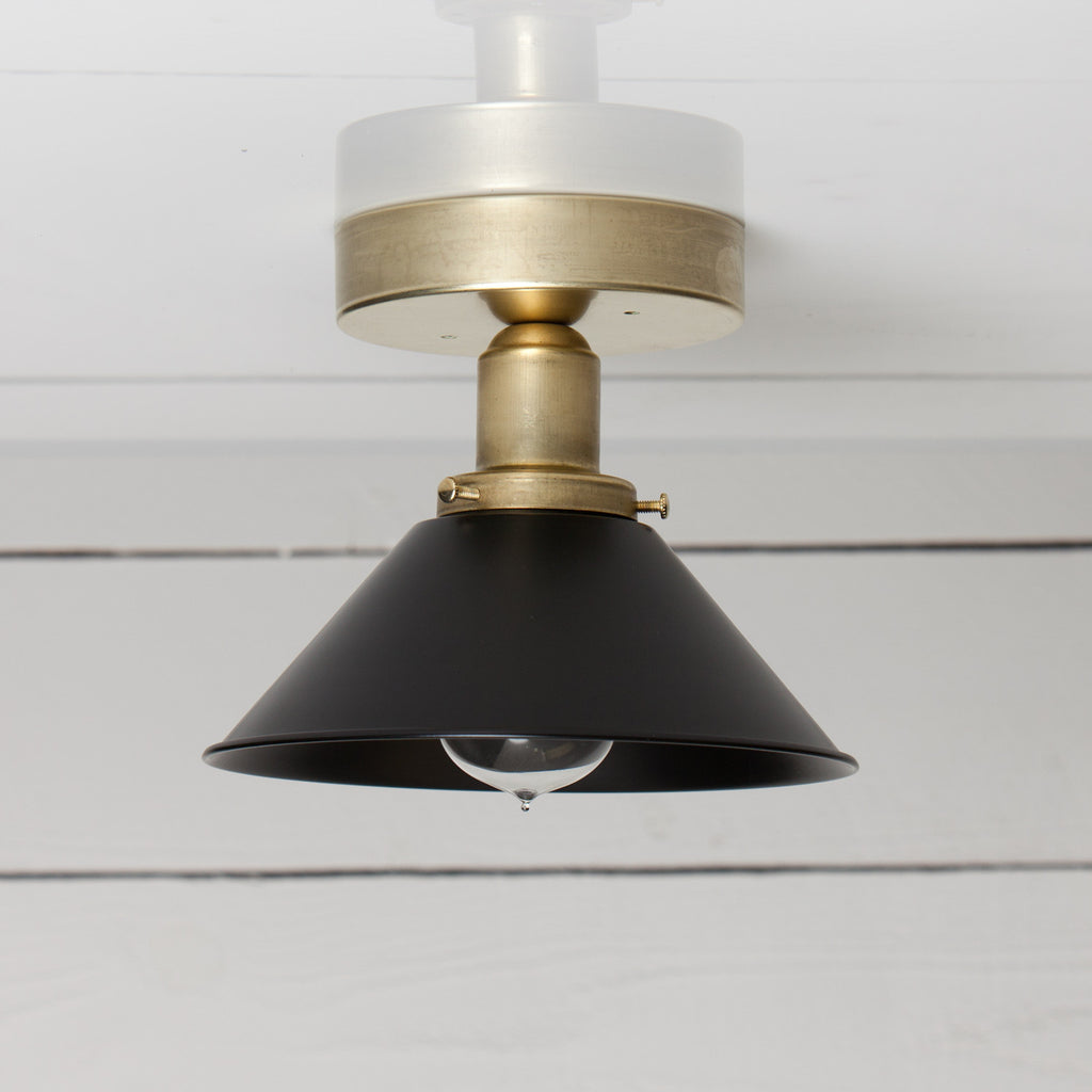 Black and Brass Shade Ceiling Light