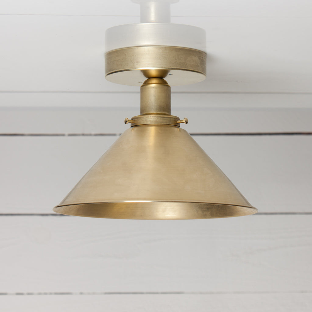 Large Brass Shade Ceiling Light