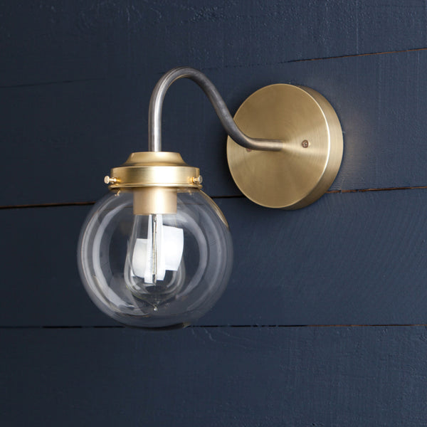Clear Glass Globe Wall Sconce